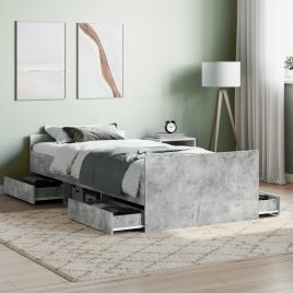 Bedframe Concrete Grey 100x200cm