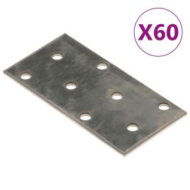 Perforated Plates 60 Pcs 2mm 80x40mm Galvanised Steel