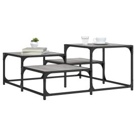 Coffee Table Grey Sonoma 87.5x87.5x40 cm Engineered Wood