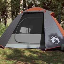 Camping Tent 2 Persons Grey&Orange 224x248x118 cm 185T Taffeta