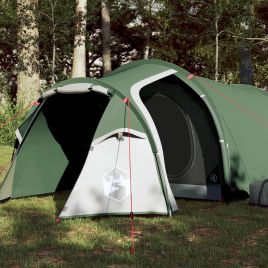 Camping Tent 3 Persons Green 370x185x116 cm 185T Taffeta