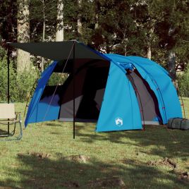 Camping Tent 4 Persons Blue 420x260x153 cm 185T Taffeta