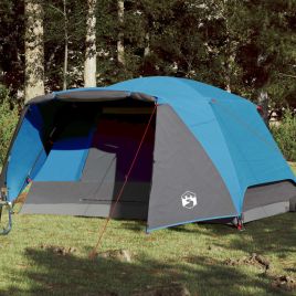 Camping Tent 4 Persons Blue 350x280x155 cm 190T Taffeta