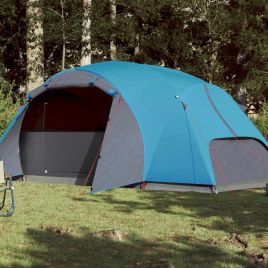 Camping Tent 8 Persons Blue 360x430x195 cm 190T Taffeta