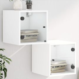 Bedside Table - MAPLE 2 Piece Nightstand White 35cm