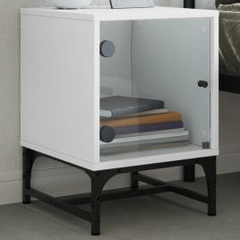 Bedside Table - LYNDEN Nightstand White 35cm