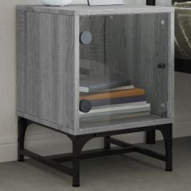 Bedside Table - LYNDEN Nightstand Grey Sonoma 35cm