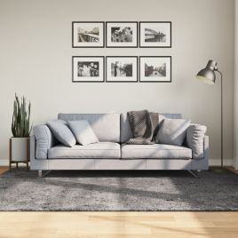 Rug Short Pile Soft and Washable Anthracite 160x230cm
