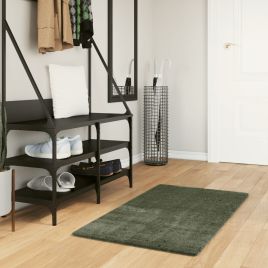 Rug Short Pile Soft and Washable Forest Green 60x110cm