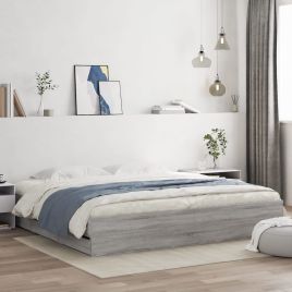 Bed Frame with Drawers Grey Sonoma 160x200 cm Engineered Wood