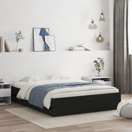 Bed Frame with Drawers Black 150x200 cm King Size Engineered Wood