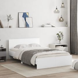 Bed Frame with Headboard White 135x190 cm Double