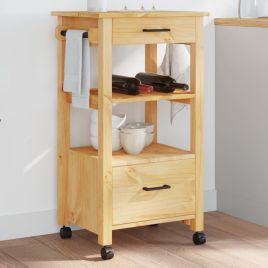 Kitchen Trolley MONZA 48x40x90 cm Solid Wood Pine
