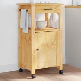 Kitchen Trolley MONZA 48x40x90 cm Solid Wood Pine