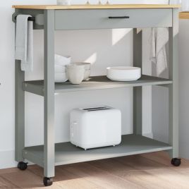Kitchen Trolley MONZA 84x40x90 cm Solid Wood Pine