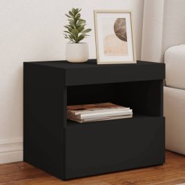 Bedside Table - BELLEVUE Nightstand Black 50cm