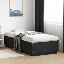 Bedframe with LED Black 100x200cm
