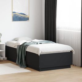 Bedframe with LED Black 90x190cm Single