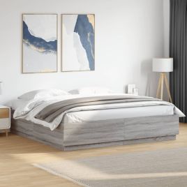 Bedframe Grey Sonoma 200x200cm