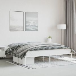 Metal Bed Frame White 193x203 cm