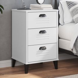 Bedside Table - Edith Seb Nightstand White 40cm