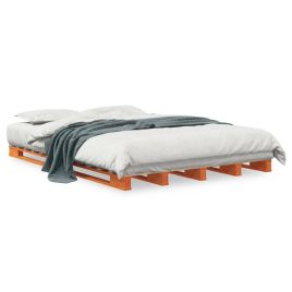 Pallet Bed Wax Brown 140x200 cm Solid Wood Pine