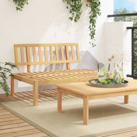 Garden Pallet Middle Sofa Solid Wood Acacia - vid-365850