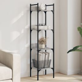 Bookshelf 4-Tier Grey Sonoma 35x30x138.5 cm Engineered Wood