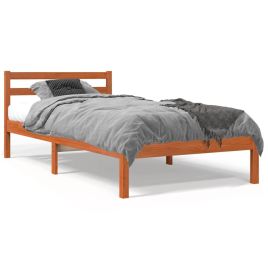 Bed Frame Wax Brown 75x190 cm Small Single Solid Wood Pine