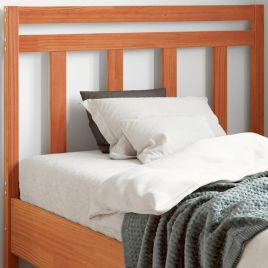 Headboard Wax Brown 100 cm Solid Wood Pine
