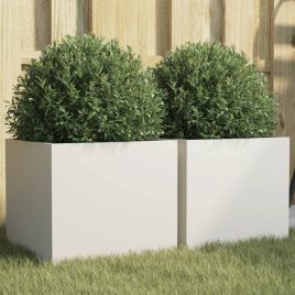 Planters 2 pcs White 32x30x29 cm Cold-rolled Steel