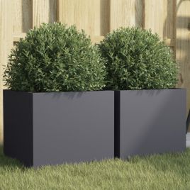 Planters 2 pcs Anthracite 32x30x29 cm Cold-rolled Steel