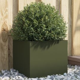Planter Olive Green 32x30x29 cm Cold-rolled Steel