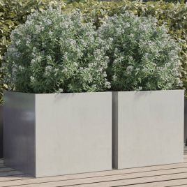 Planters 2 pcs Silver 49x47x46 cm Stainless Steel
