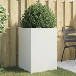 Planter White 52x48x75 cm Cold-rolled Steel