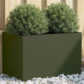 Planter Olive Green 62x40x39 cm Cold-rolled Steel