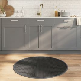 Rug Round Grey100 cm Bamboo