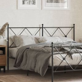 Metal Headboard Black 160cm