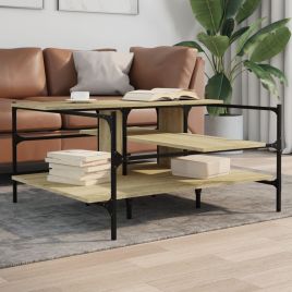 Coffee Table Sonoma Oak 100x100x48.5 cm EngineeredÂ Wood