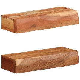Wall Shelves 2 Pieces 40x17x8 cm Solid Wood Acacia
