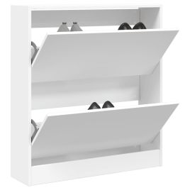Shoe Cabinet White 80x21x87.5 cm Engineered Wood