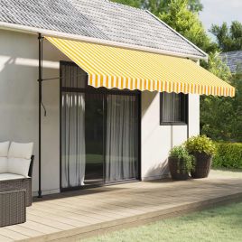 Replacement Fabric for Awning Valance Yellow and White Stripe 4 m