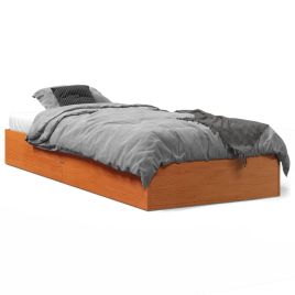 Bed Frame Wax Brown 90x190 cm Single Solid Wood Pine