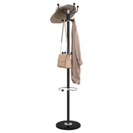 Coat Stand with Umbrella Holder Black 180cm Powder-coated Iron