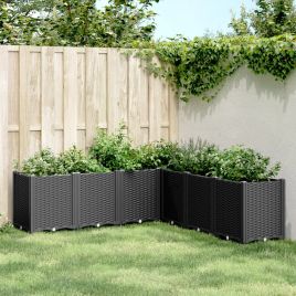 Garden Planter Black 160x160x53 cm PP