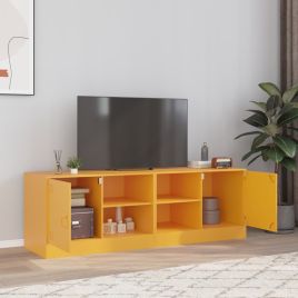 TV Cabinets 2 pcs Mustard Yellow 67x39x44 cm Steel