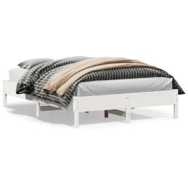 Bedframe White 140x200cm Solid Wood Pine