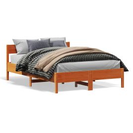 Bedframe Wax Brown 160x200cm Solid Wood Pine