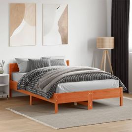 Bedframe Wax Brown 140x190cm Solid Wood Pine