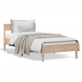 Bed Frame with Headboard 75x190 cm Small Single Solid Wood Pine